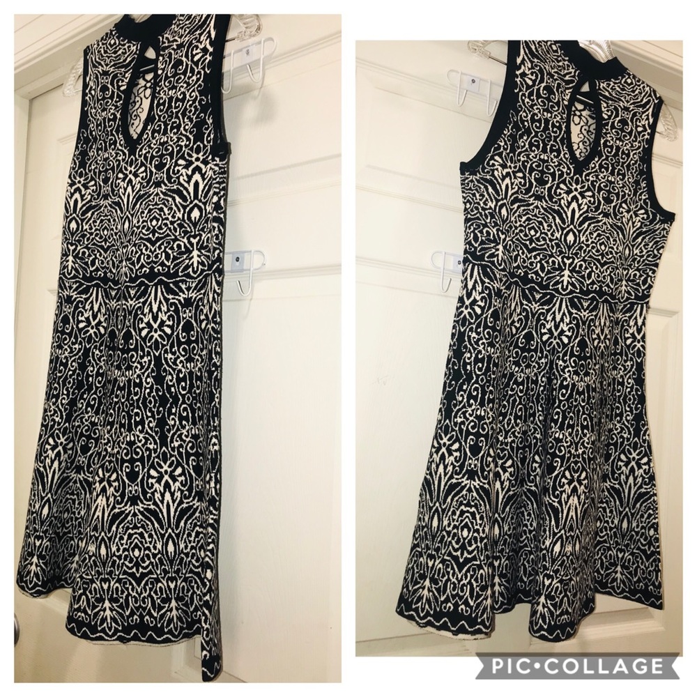🖤Black white women short sleeve winter warm dress - Picture 3 of 8